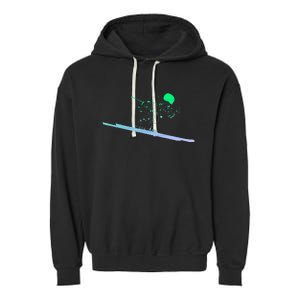 Silhouette Ski Icon For Skiier Ski Garment-Dyed Fleece Hoodie