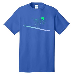 Silhouette Ski Icon For Skiier Ski Tall T-Shirt