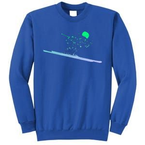 Silhouette Ski Icon For Skiier Ski Tall Sweatshirt