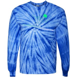 Silhouette Ski Icon For Skiier Ski Tie-Dye Long Sleeve Shirt