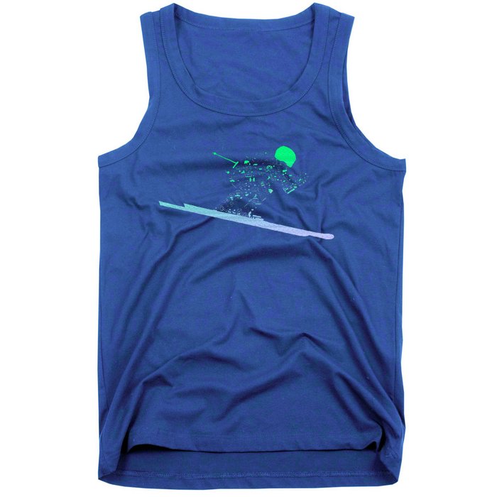 Silhouette Ski Icon For Skiier Ski Tank Top