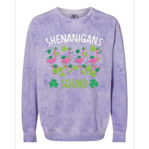 Shenanigans Squad Irish Flamingo St Patricks Day Bird Animal Colorblast Crewneck Sweatshirt