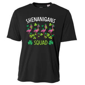 Shenanigans Squad Irish Flamingo St Patricks Day Bird Animal Cooling Performance Crew T-Shirt