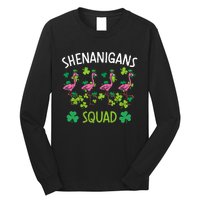 Shenanigans Squad Irish Flamingo St Patricks Day Bird Animal Long Sleeve Shirt