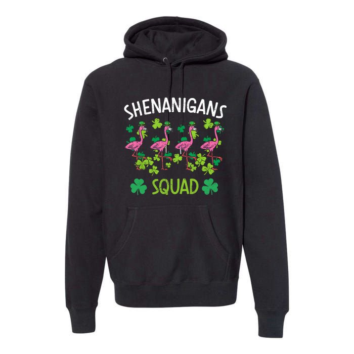 Shenanigans Squad Irish Flamingo St Patricks Day Bird Animal Premium Hoodie