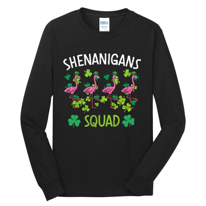 Shenanigans Squad Irish Flamingo St Patricks Day Bird Animal Tall Long Sleeve T-Shirt