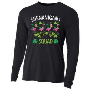 Shenanigans Squad Irish Flamingo St Patricks Day Bird Animal Cooling Performance Long Sleeve Crew