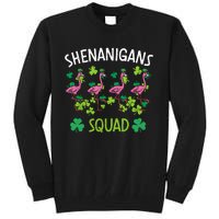 Shenanigans Squad Irish Flamingo St Patricks Day Bird Animal Tall Sweatshirt