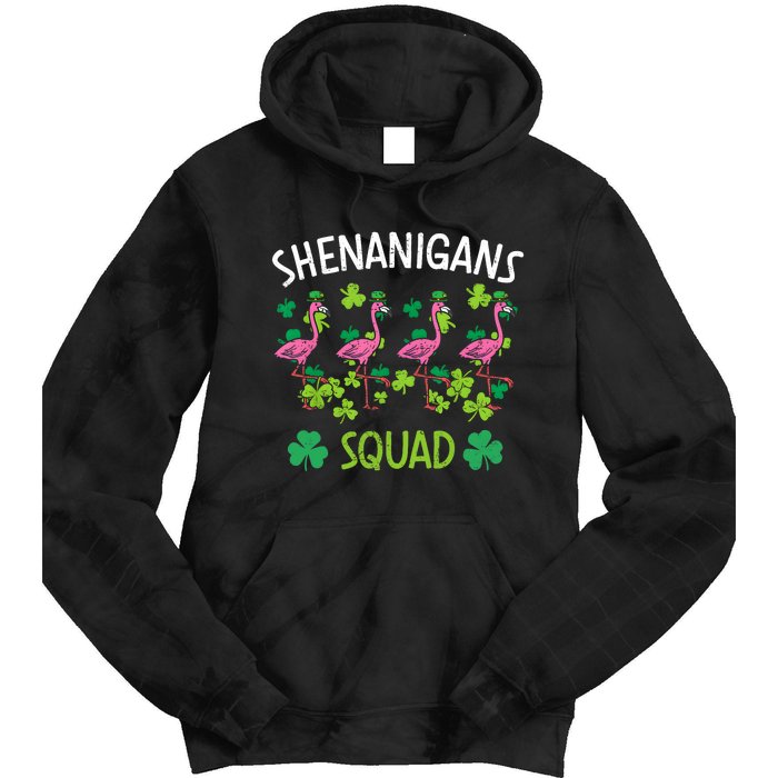 Shenanigans Squad Irish Flamingo St Patricks Day Bird Animal Tie Dye Hoodie