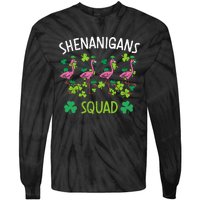 Shenanigans Squad Irish Flamingo St Patricks Day Bird Animal Tie-Dye Long Sleeve Shirt