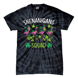 Shenanigans Squad Irish Flamingo St Patricks Day Bird Animal Tie-Dye T-Shirt