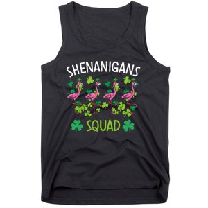 Shenanigans Squad Irish Flamingo St Patricks Day Bird Animal Tank Top