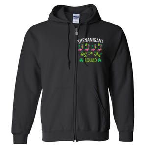 Shenanigans Squad Irish Flamingo St Patricks Day Bird Animal Full Zip Hoodie