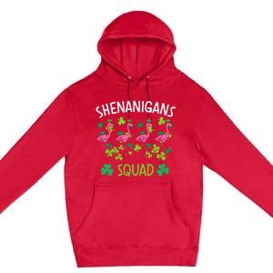 Shenanigans Squad Irish Flamingo St Patricks Day Bird Animal Premium Pullover Hoodie