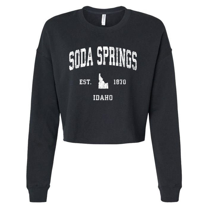 Soda Springs Idaho Id Vintage Athletic Sports Cropped Pullover Crew