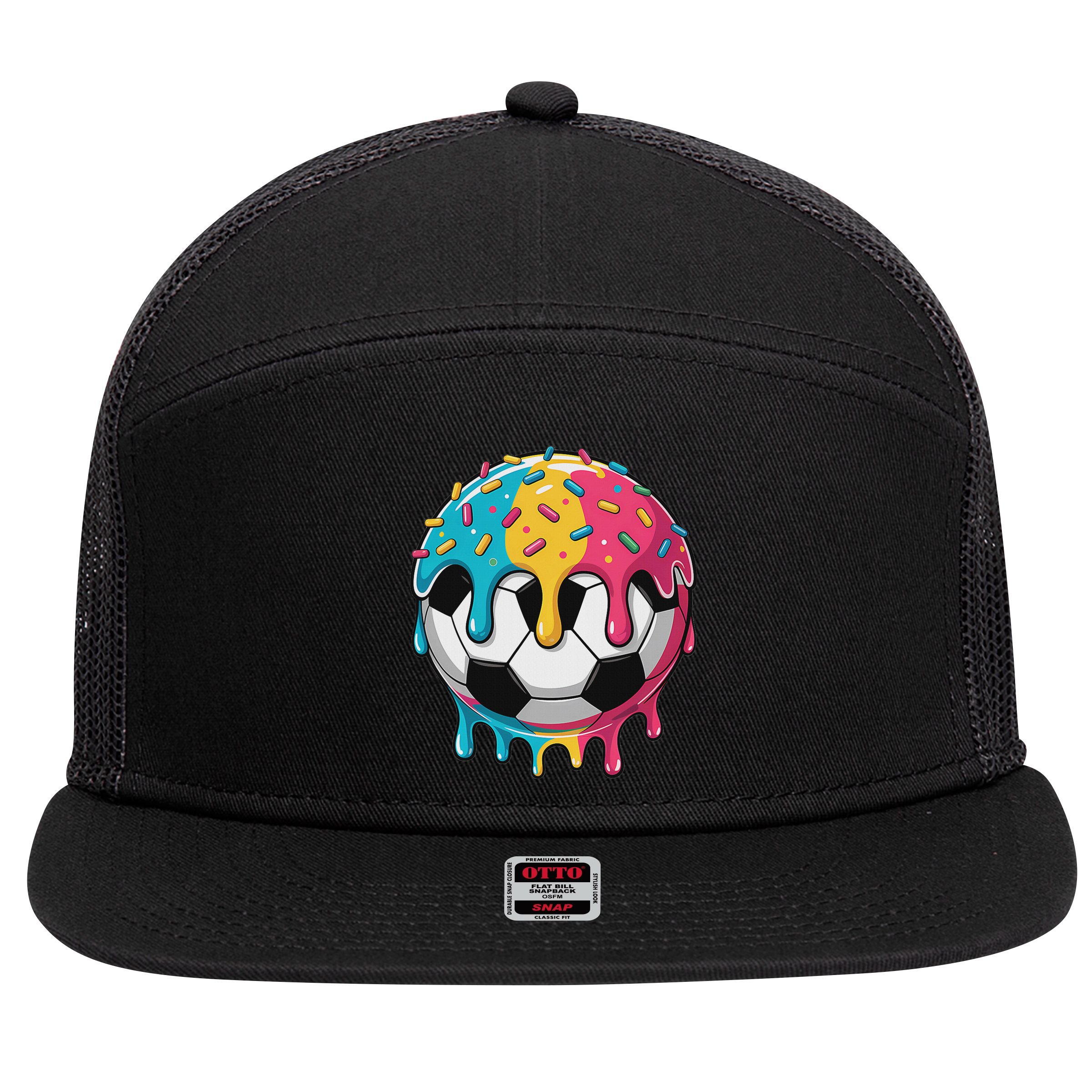 Soccer S Ice Cream Soccer Drip 7 Panel Mesh Trucker Snapback Hat