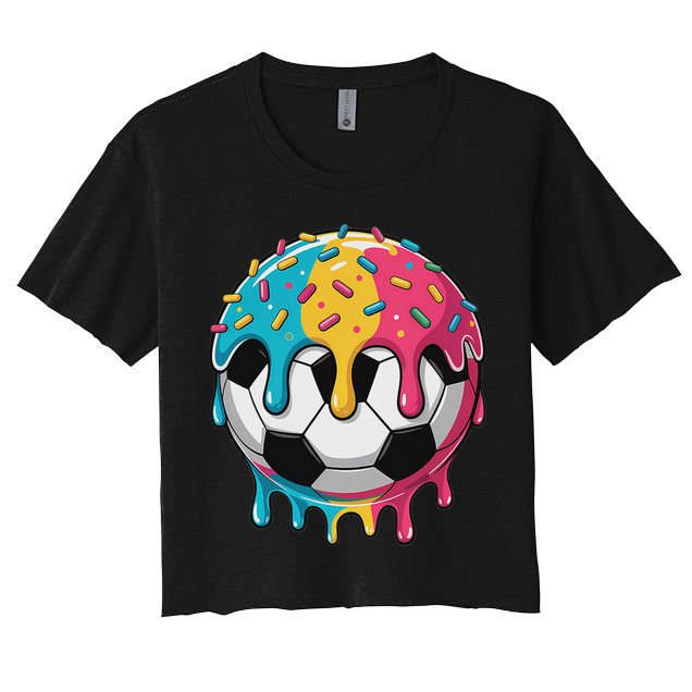Soccer S Ice Cream Soccer Drip Crop Top