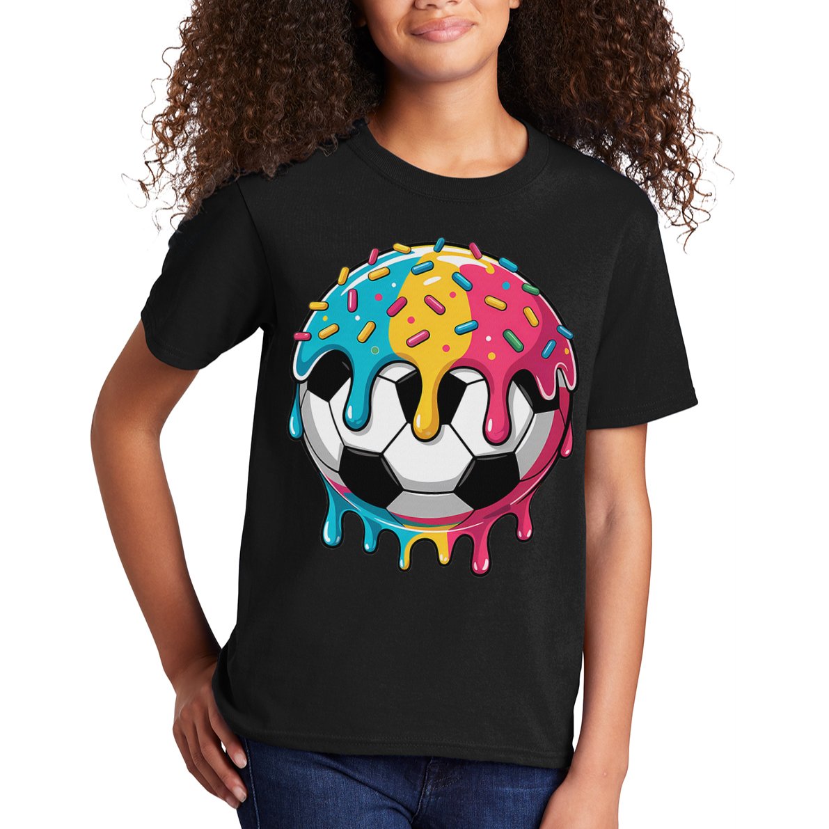 Soccer S Ice Cream Soccer Drip Kids T-Shirt