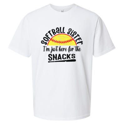 Softball Sister IM Just Here For The Snacks Funny Softball Sueded Cloud Jersey T-Shirt