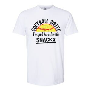 Softball Sister IM Just Here For The Snacks Funny Softball Softstyle CVC T-Shirt