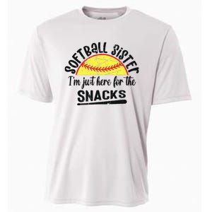 Softball Sister IM Just Here For The Snacks Funny Softball Cooling Performance Crew T-Shirt