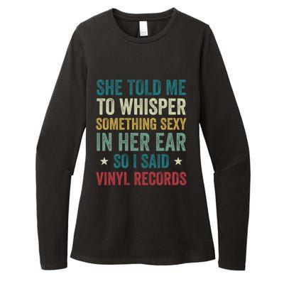 Something Sexy In Her Ear Vinyl Records Funny Lp Gift Womens CVC Long Sleeve Shirt