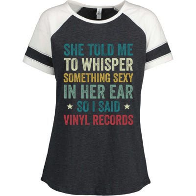 Something Sexy In Her Ear Vinyl Records Funny Lp Gift Enza Ladies Jersey Colorblock Tee