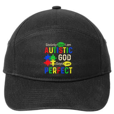 Society Says IM Autistic Autism Month 7-Panel Snapback Hat