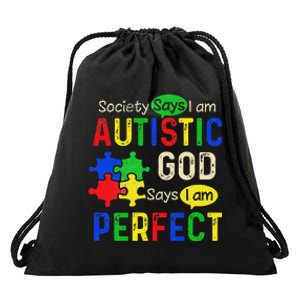 Society Says IM Autistic Autism Month Drawstring Bag