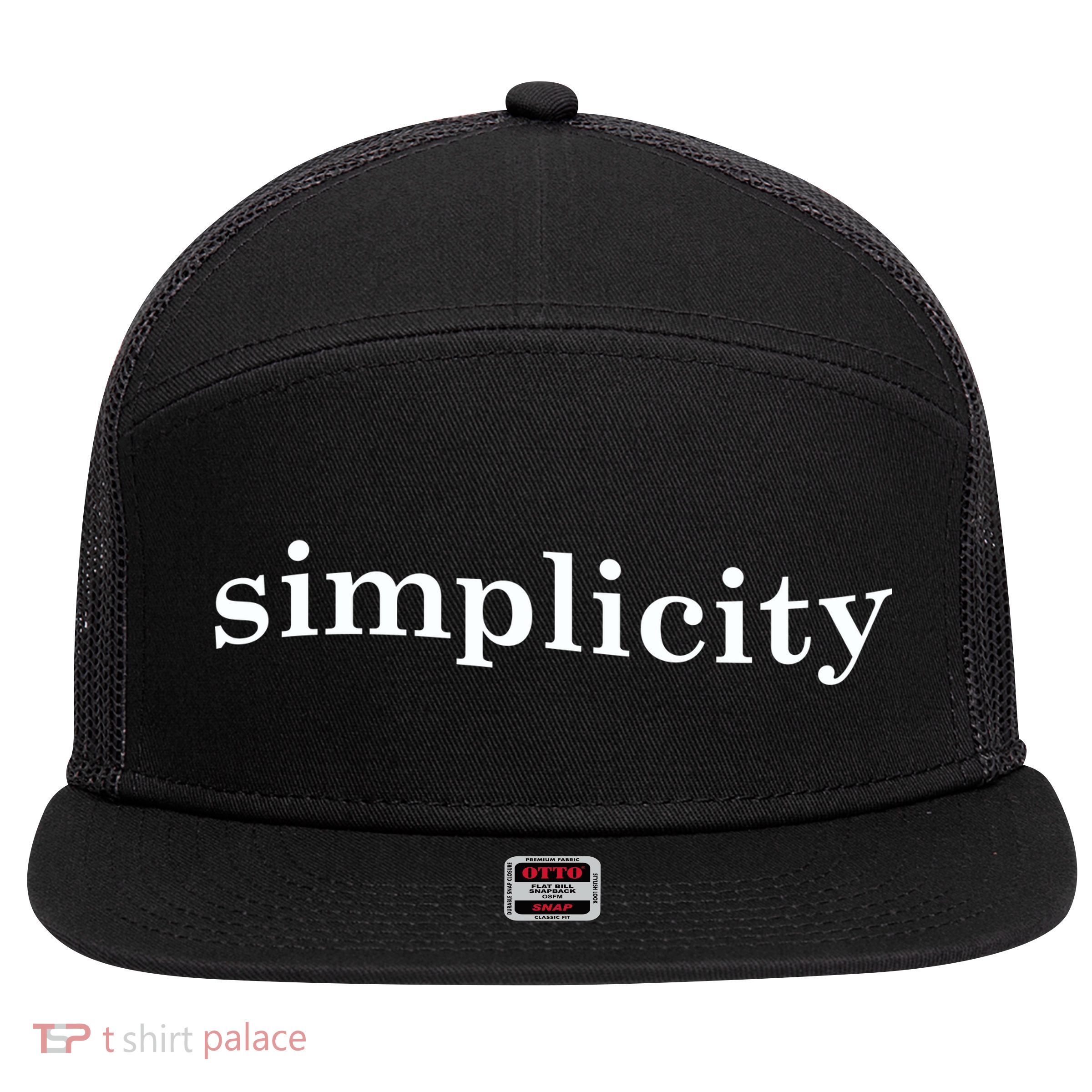 Simplicity 7 Panel Mesh Trucker Snapback Hat