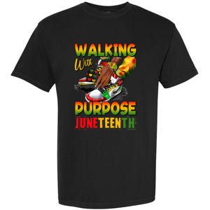 Shoes Steppin' Into Juneteenth Walking With Purpose Garment-Dyed Heavyweight T-Shirt