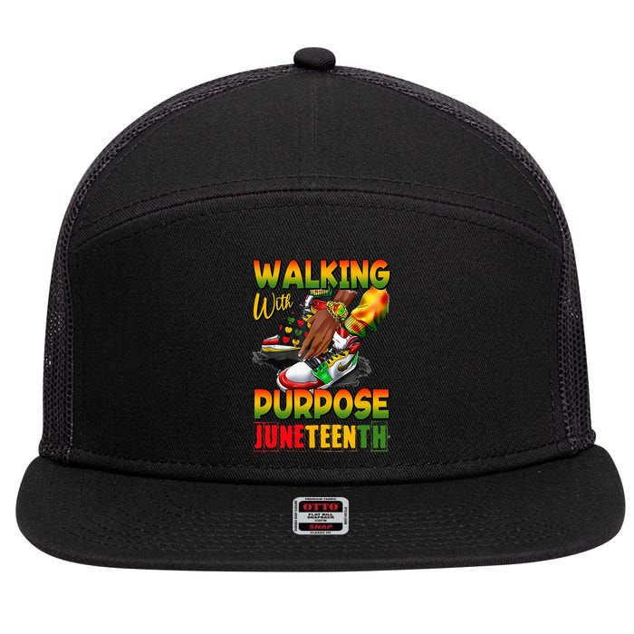 Shoes Steppin' Into Juneteenth Walking With Purpose 7 Panel Mesh Trucker Snapback Hat