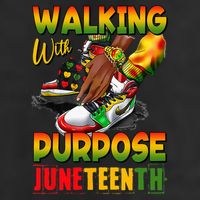 Shoes Steppin' Into Juneteenth Walking With Purpose 7 Panel Mesh Trucker Snapback Hat