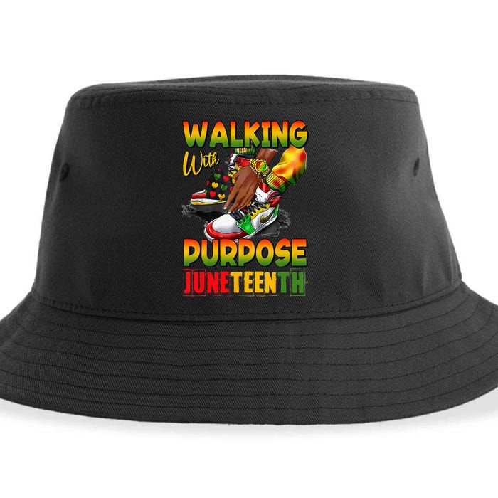 Shoes Steppin' Into Juneteenth Walking With Purpose Sustainable Bucket Hat