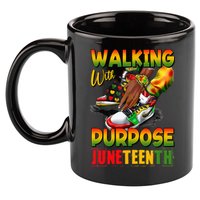 Shoes Steppin' Into Juneteenth Walking With Purpose 11oz C Handle Ceramic Mug