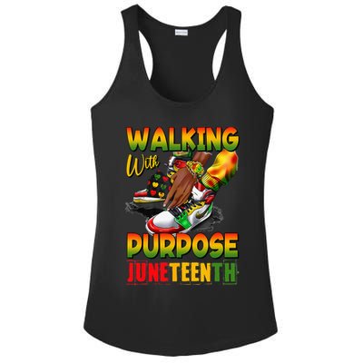 Shoes Steppin' Into Juneteenth Walking With Purpose Ladies PosiCharge Competitor Racerback Tank