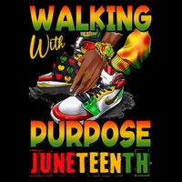 Shoes Steppin' Into Juneteenth Walking With Purpose Youth Performance Sprint T-Shirt