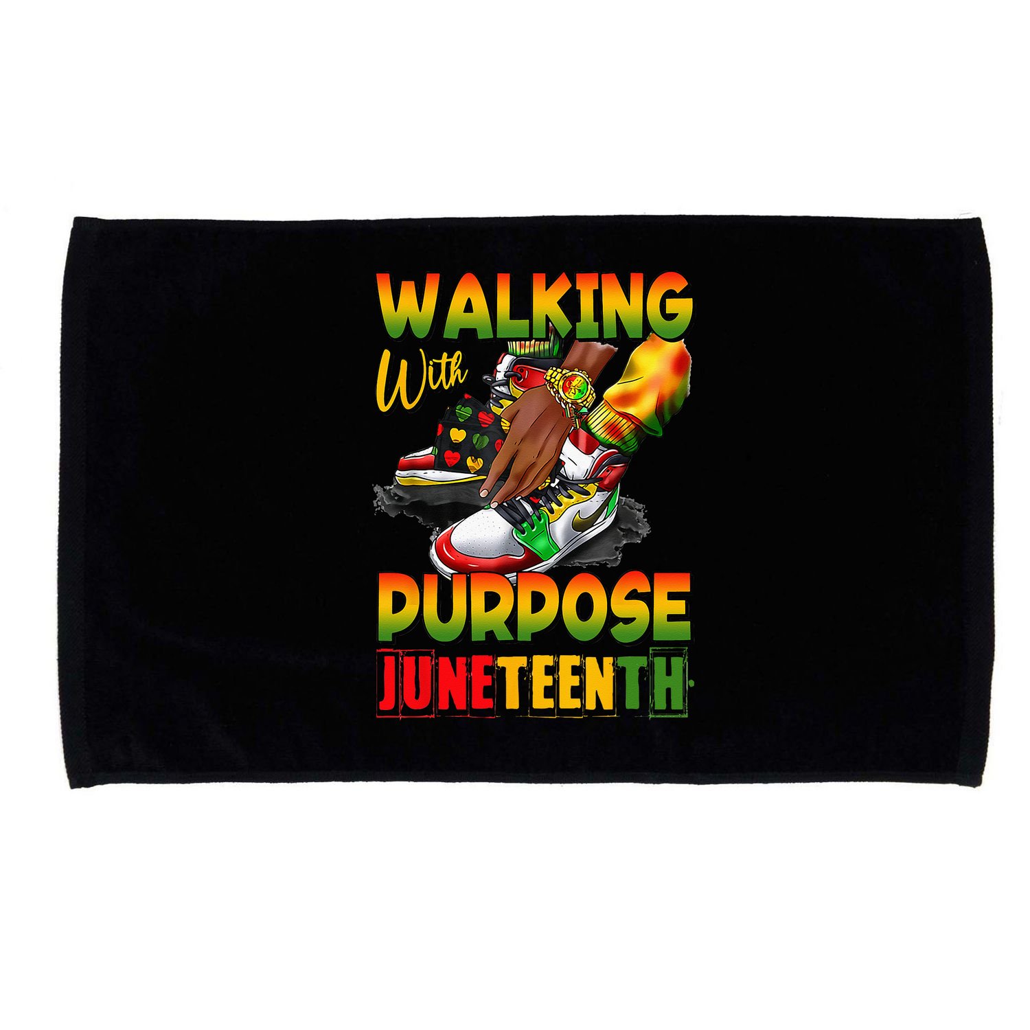 Shoes Steppin' Into Juneteenth Walking With Purpose Microfiber Hand Towel
