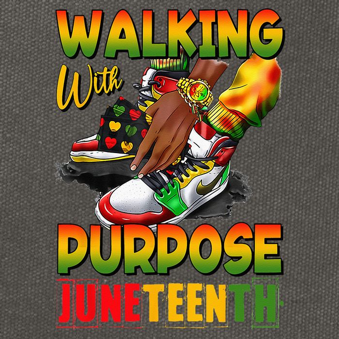 Shoes Steppin' Into Juneteenth Walking With Purpose Cotton Canvas Backpack