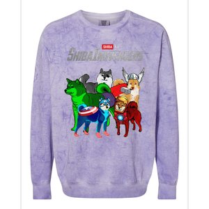 Shibainuvengers Shiba Inu Dog Mothers Day Colorblast Crewneck Sweatshirt