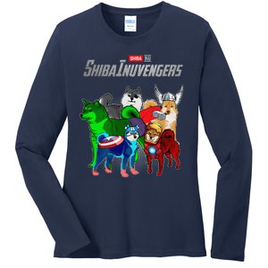 Shibainuvengers Shiba Inu Dog Mothers Day Ladies Long Sleeve Shirt