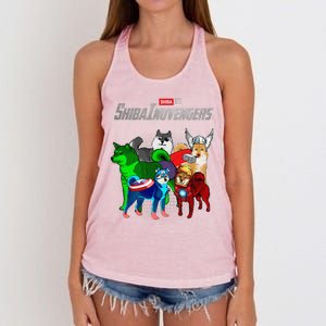 Shibainuvengers Shiba Inu Dog Mothers Day Women's Knotted Racerback Tank