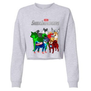 Shibainuvengers Shiba Inu Dog Mothers Day Cropped Pullover Crew