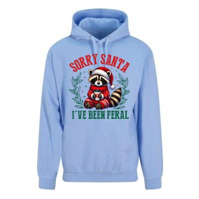 Sorry Santa IVe Been Feral Funny Raccoon Christmas Matching Sorry Santa IVe Be Unisex Surf Hoodie