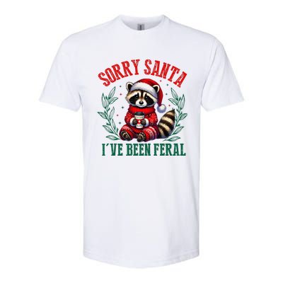 Sorry Santa IVe Been Feral Funny Raccoon Christmas Matching Sorry Santa IVe Be Softstyle CVC T-Shirt