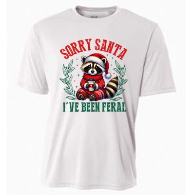 Sorry Santa IVe Been Feral Funny Raccoon Christmas Matching Sorry Santa IVe Be Cooling Performance Crew T-Shirt