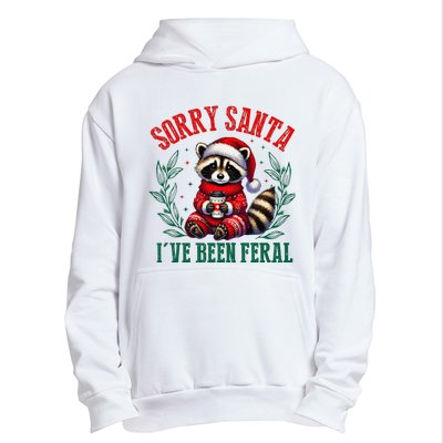 Sorry Santa IVe Been Feral Funny Raccoon Christmas Matching Sorry Santa IVe Be Urban Pullover Hoodie