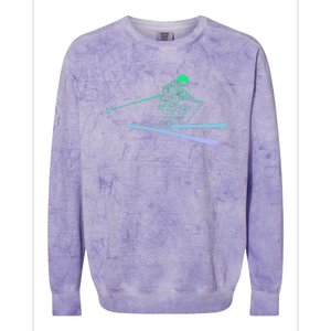 Silhouette Ski Icon For Skiier Ski Skiing Colorblast Crewneck Sweatshirt