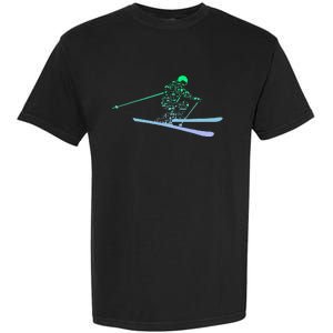 Silhouette Ski Icon For Skiier Ski Skiing Garment-Dyed Heavyweight T-Shirt