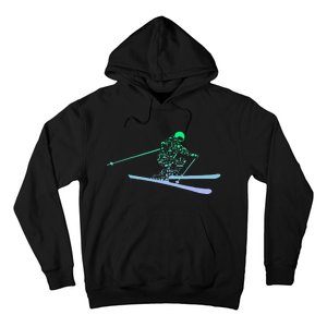 Silhouette Ski Icon For Skiier Ski Skiing Hoodie